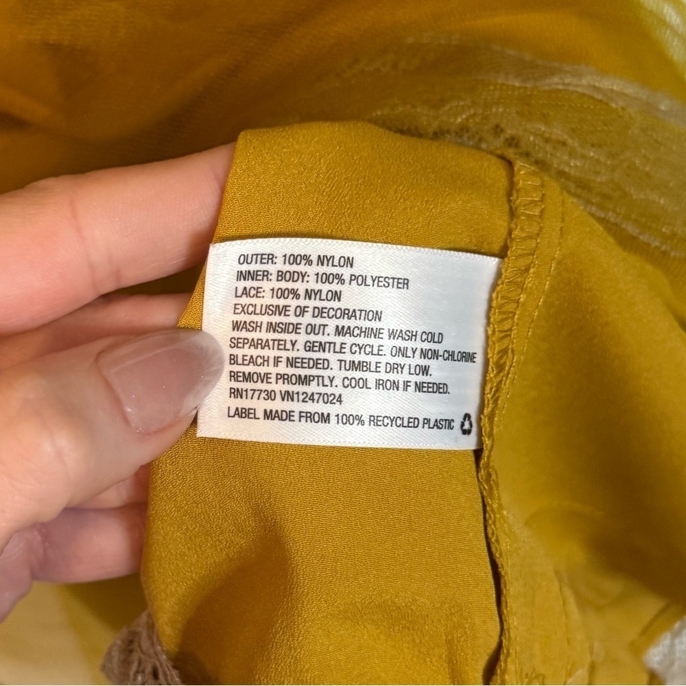 RODARTE x Target Yellow Tulle Lace Mini Slip Dress with Bow Detail- Size XS - Picture 5 of 12